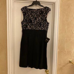 WHBM Sleeveless Black Lace Cocktail Dress